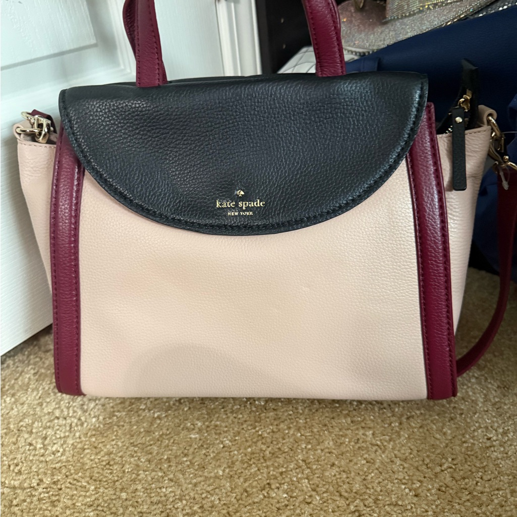 Kate Spade Black And Pink Satchel Adrien Cobble Hill Bag